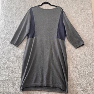 Ann Taylor Dress Plus Size XXL 2XL Mixed Media Gray workwear Back Zip knit
